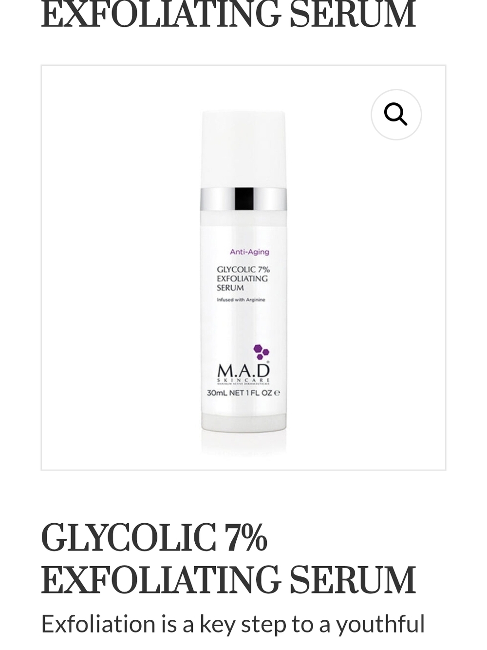 Glycolic 7% Exfoliating Serum - White